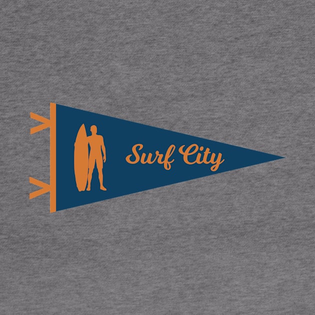 Vintage Surf City New Jersey Pennant T-Shirt by fearcity